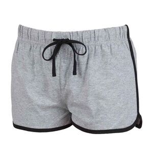 Skinni Fit Womens/Ladies Retro Shorts / Heather Grey/Black